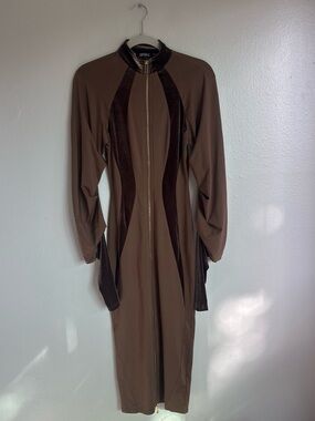 Sexy futuristic brown statement dress